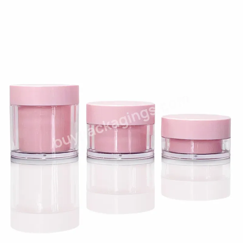 15g 20g 30g 50g Elegant Pink Blue Cosmetic Jars Fancy Double Walled Jar Luxury Plastic Jars With Lids