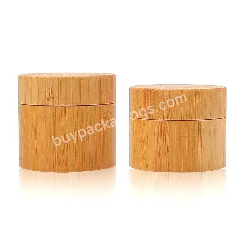 15g-250g Eco-friendly Bamboo Packaging Glass Jar Wood Bamboo Cosmetic Jars With Pp Inner