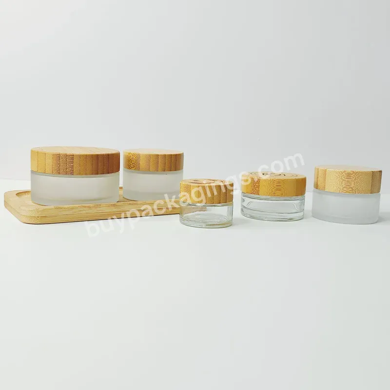15g 30g 50g 100g Cosmetic Packaging Forested Clear Cream Empty Container With Bamboo Lid - Buy Hot Sale Cosmetics Glass Jar Frosted Bamboo 50g,Frosted Matte Glass Cosmetic Jar With Lid,Frosted Matte Glass Cosmetic Jar With Lid.