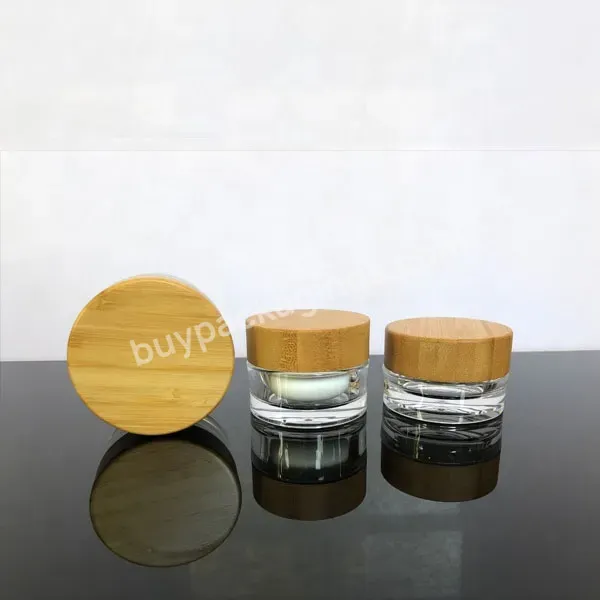 15g 30g 50g 100g Double Inner Glass Jar With Bamboo Lid