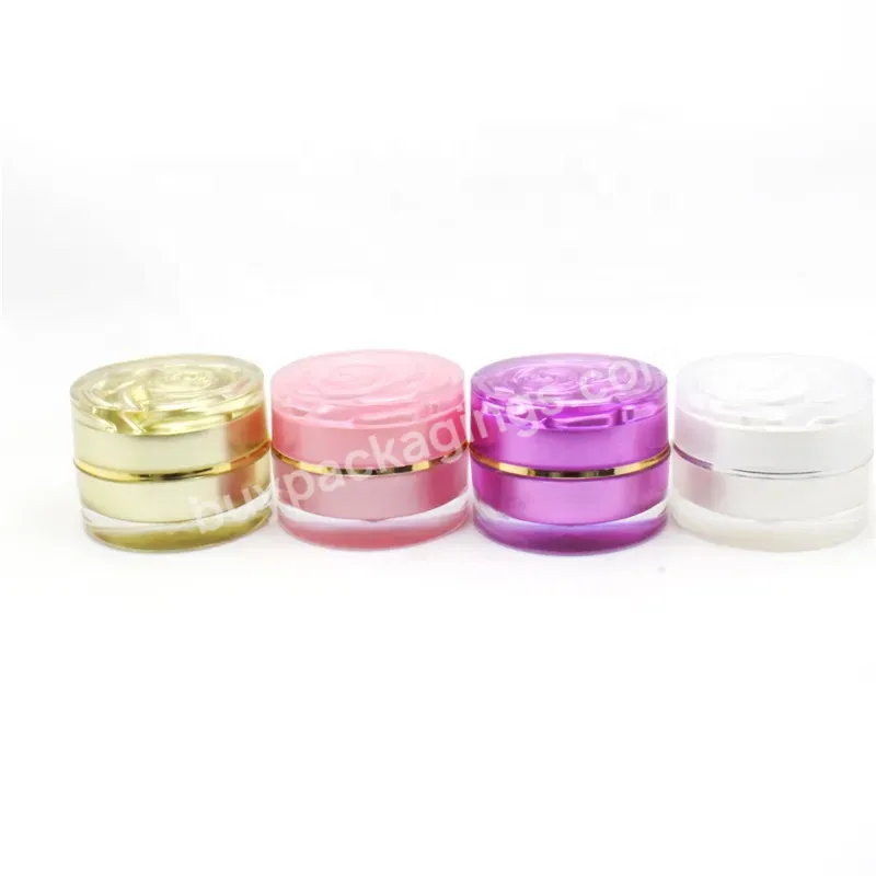 15g 30g 50g Luxury Color Cosmetic Acrylic Jar Rose Shape Lip Empty Cream Container