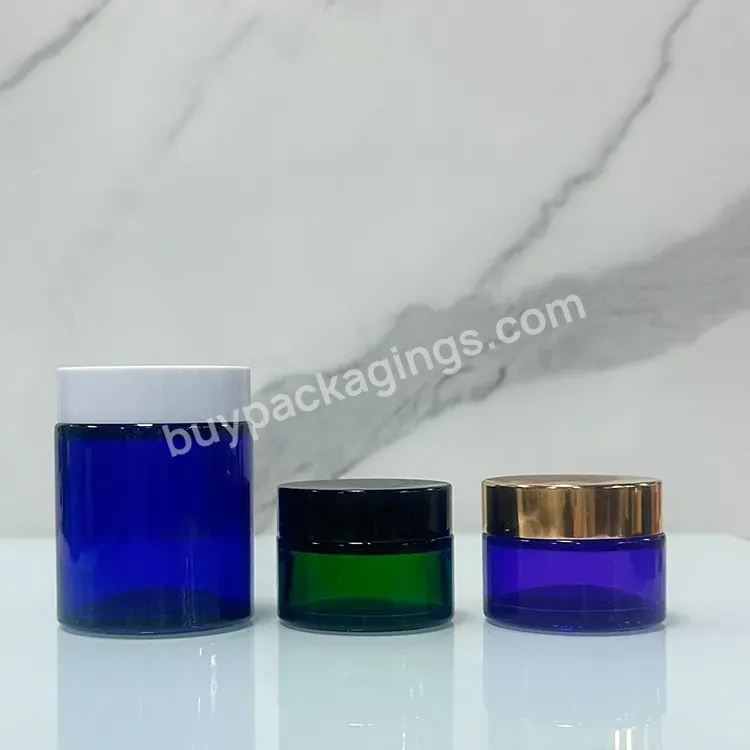 15g 30g Luxury Frosted Cosmetics Packaging Green Glass Cream Cosmetic Jar With Plastic Bamboo Lid 5g 50g 100g - Buy Glass Cosmetic Jar,Cosmetic Jar,50g Cosmetic Jar.