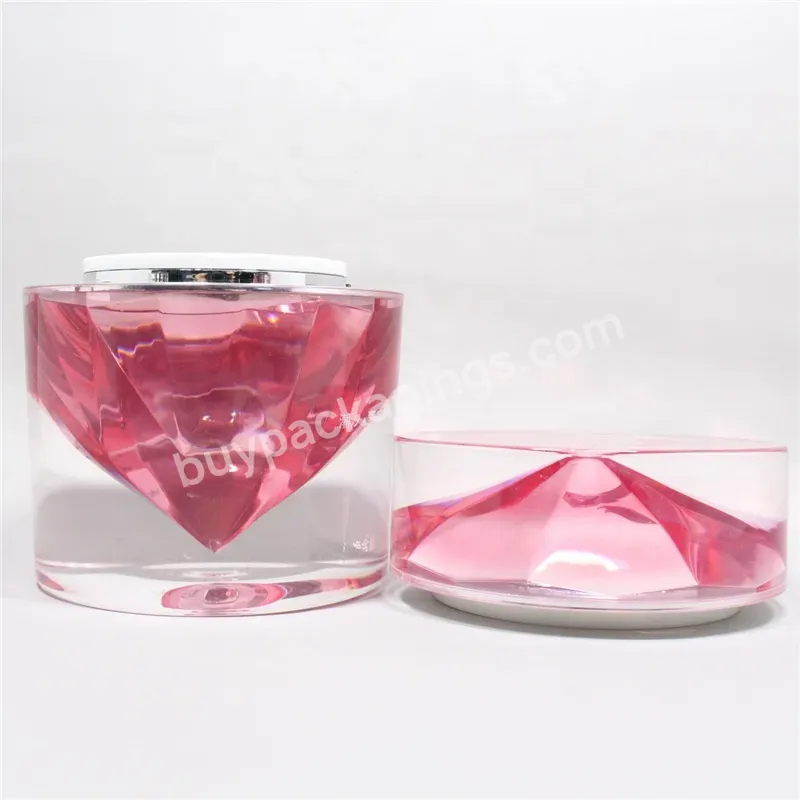 15g 50g Luxury Cosmetic Packaging Containers Acrylic Diamond Cream Jar And Bottle New Product High-grade Cosmetic Container