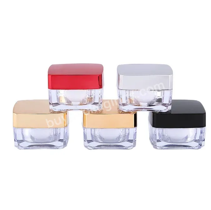 15g Wholesale Acrylic Rounded Corner Square Cream Jar Barrier Cream Jar With Silver Electroplated Square Cap - Buy 15g Wholesale Acrylic Rounded Corner Square Cream Jar,Barrier Cream Jar,Jar With Silver Electroplated Square Cap.