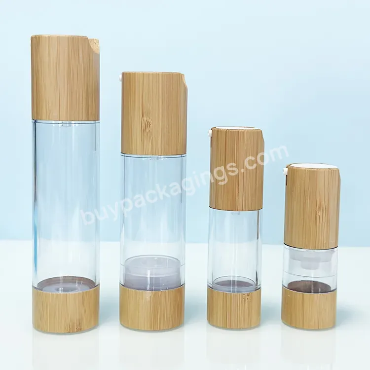 15ml-120ml Airless Bottle Plastic Cosmetic Packaging Pump Sets Bamboo Pocket Spray Bottle Lid Oil Lotion Bottles