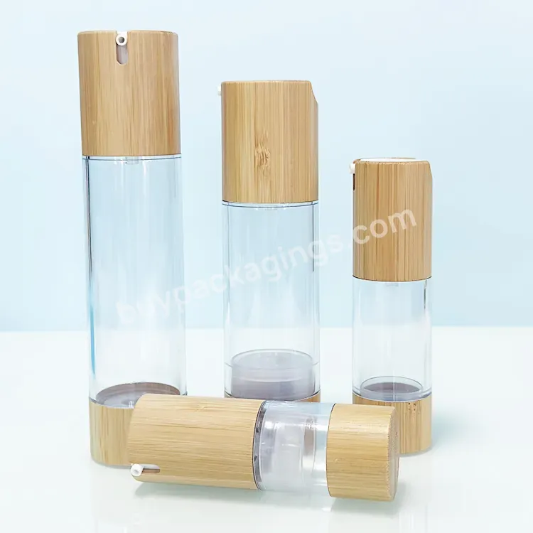 15ml-120ml Airless Bottle Plastic Cosmetic Packaging Pump Sets Bamboo Pocket Spray Bottle Lid Oil Lotion Bottles