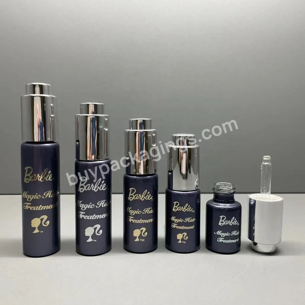 15ml 20ml 25ml 30ml 40ml Luxury Custom Purple Dropper Bottle Glass Round Bottle Serum Screen Printing Cosmetic Packaging