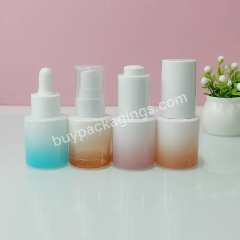 15ml 20ml 30ml 40ml 50ml Cosmetic Packaging Flat Shoulder Empty Repair Essential Oil Glass Dropper Bottle