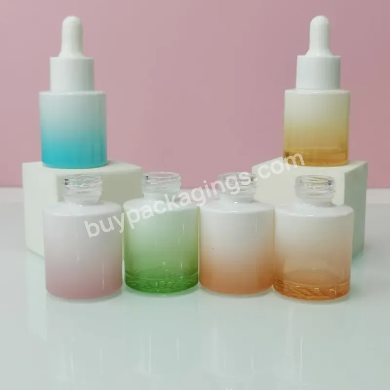 15ml 20ml 30ml 40ml 50ml Cosmetic Packaging Flat Shoulder Empty Repair Essential Oil Glass Dropper Bottle