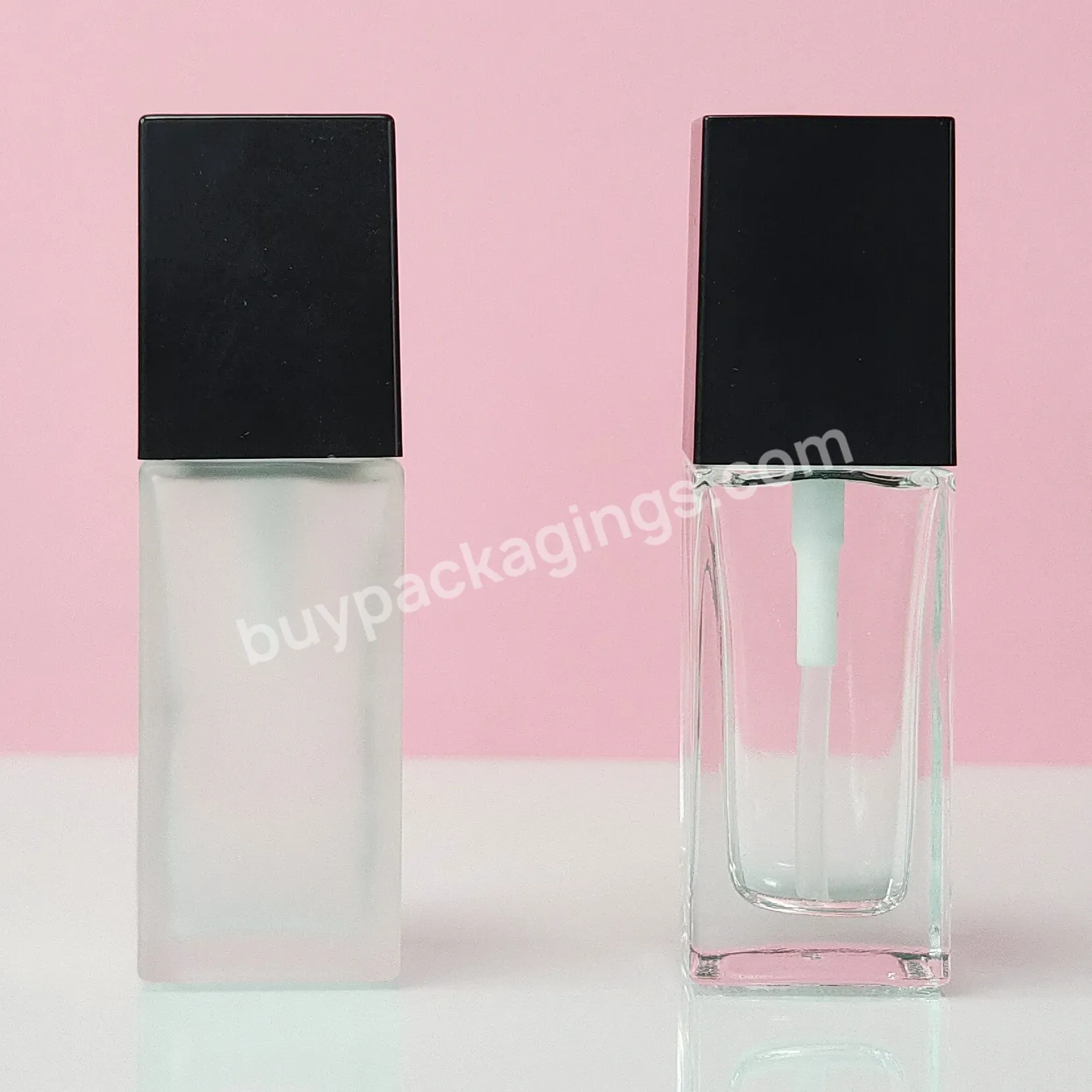 15ml 20ml 30ml 40ml Transparent Frosted Square Glass Liquid Foundation Container Bb Cream Cosmetics Pump Lotion Bottle