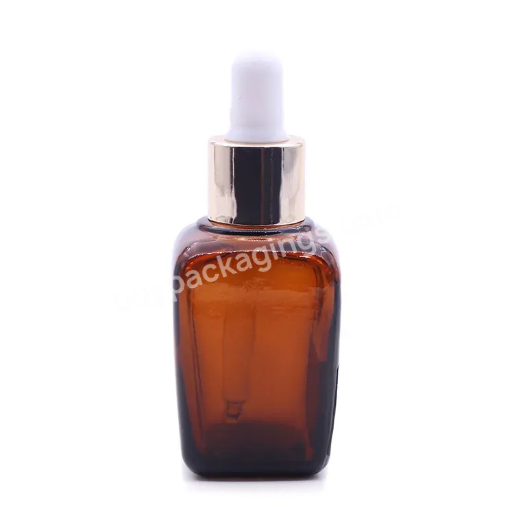 15ml 25ml 35ml 50ml Amber Square Beard Oil Bottles Wholesale