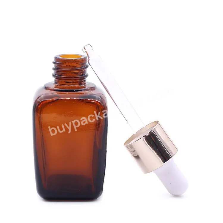 15ml 25ml 35ml 50ml Amber Square Beard Oil Bottles Wholesale