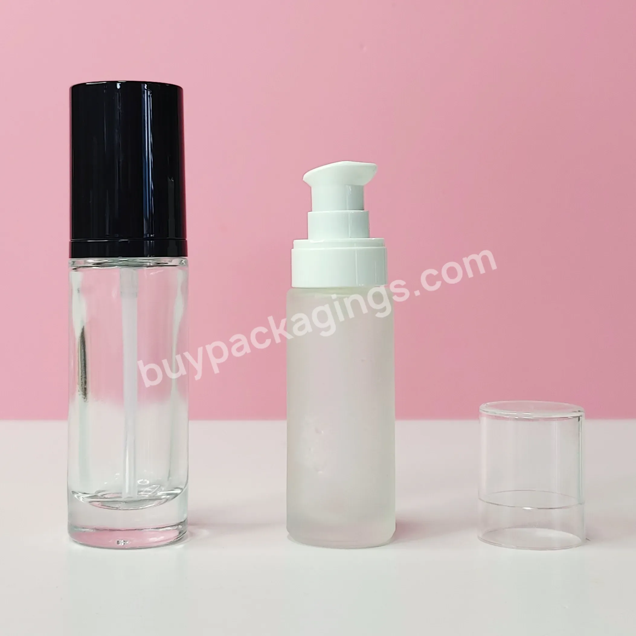 15ml 30ml 1oz Empty Cosmetic Package Frosted Clear Liquid Foundation Container Glass Bottle