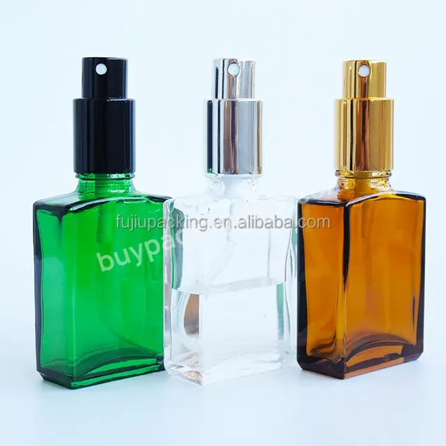 15ml 30ml 50 Ml 100ml Empty Luxury Flat Square Spray Fragrance Parfum Bottle Refillable Perfume Glass Bottle