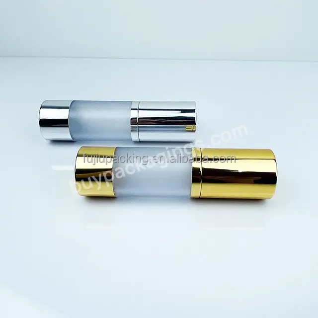 15ml 30ml 50ml 100 Ml Luxury Shiny Silver Aluminum Cosmetic Frosted Plastic Spray Silver Airless Pump Bottle