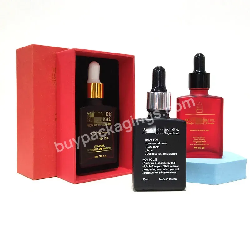 15ml 30ml 50ml 100ml Custom Empty Black Rectangle Glass Bottle With Dropper Cap