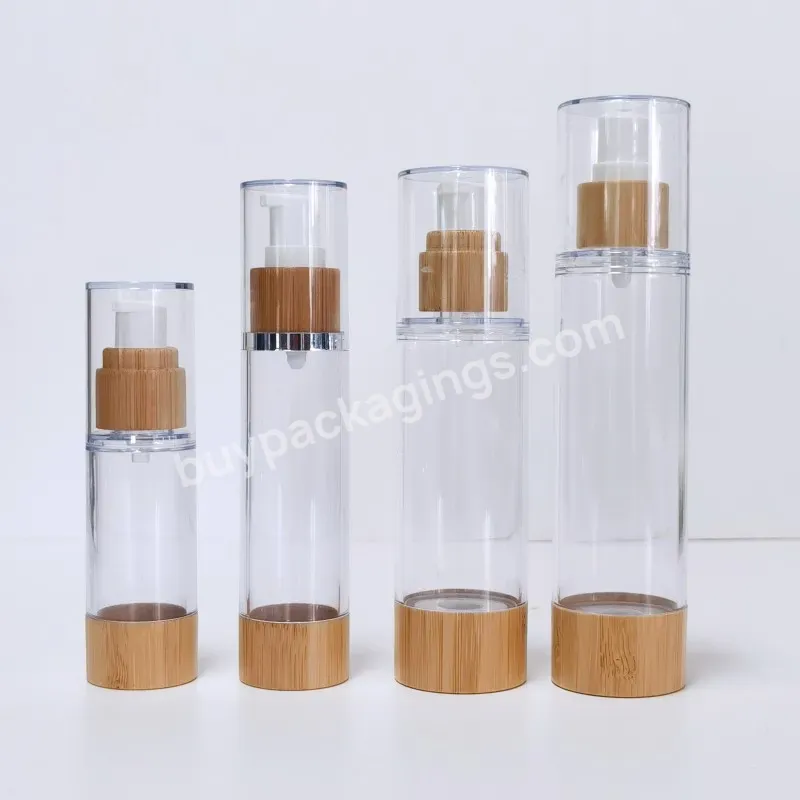 15ml 30ml 50ml 100ml Hot Sale Plastic Dispenser Lotion Pump Airless Bottle With Bamboo Pump