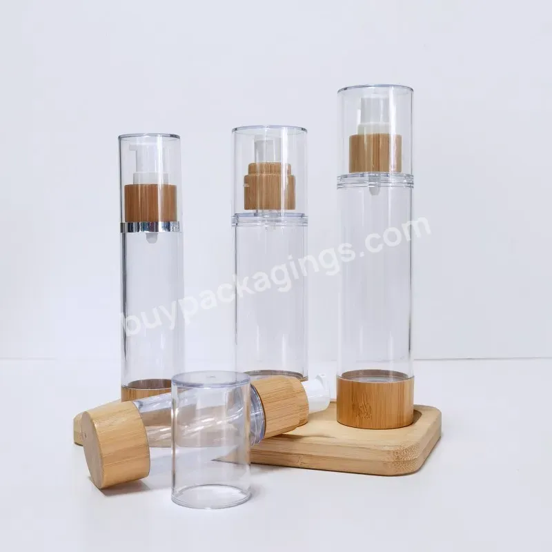 15ml 30ml 50ml 100ml Hot Sale Plastic Dispenser Lotion Pump Airless Bottle With Bamboo Pump