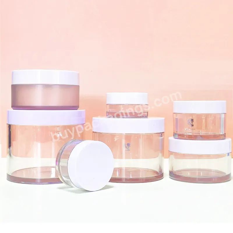 15ml 30ml 50ml 80ml 100ml 120ml 200ml 300ml Thick Wall Pet Clear Lip Scrub Container Cosmetic Cream Plastic Jars With Black Cap