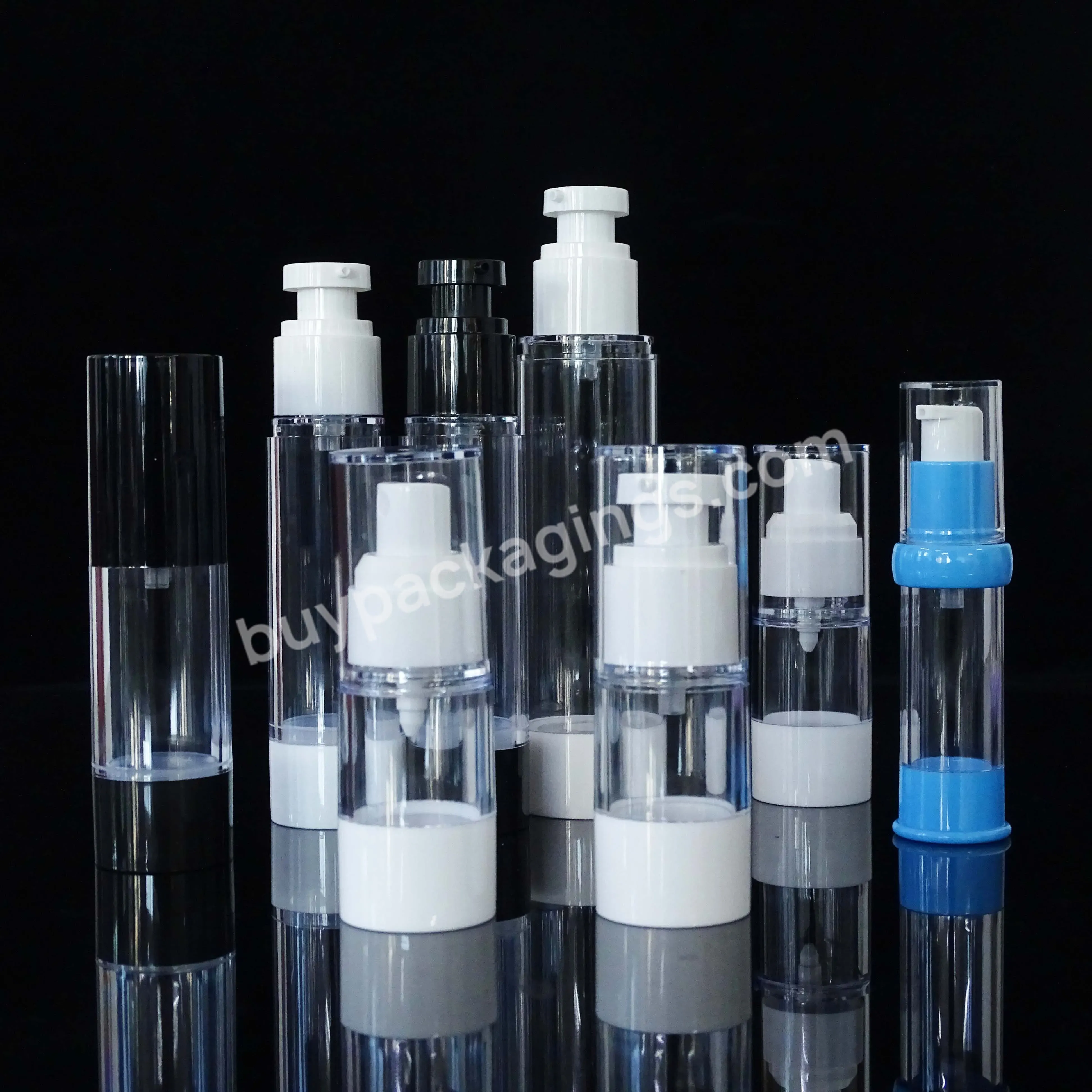 15ml 30ml 50ml 80ml 100ml 120ml Cosmetic Clear White Black Gold Airless Lotion Serum Pump Bottle With Pump Sprayer