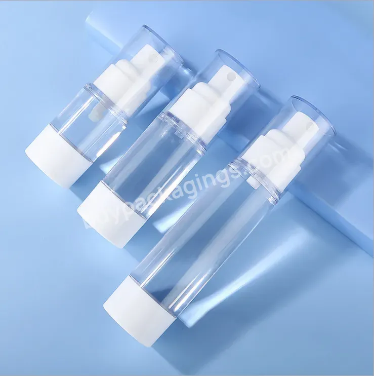 15ml 30ml 50ml Cosmetic Packaging Container White Pp Cosmetic Airless Pump Bottle