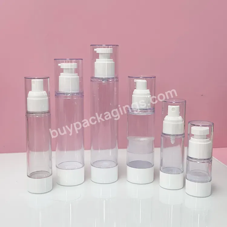 15ml 30ml 50ml Custom Luxury Empty Transparent Cosmetic Lotion Gold Airless Pump Bottles