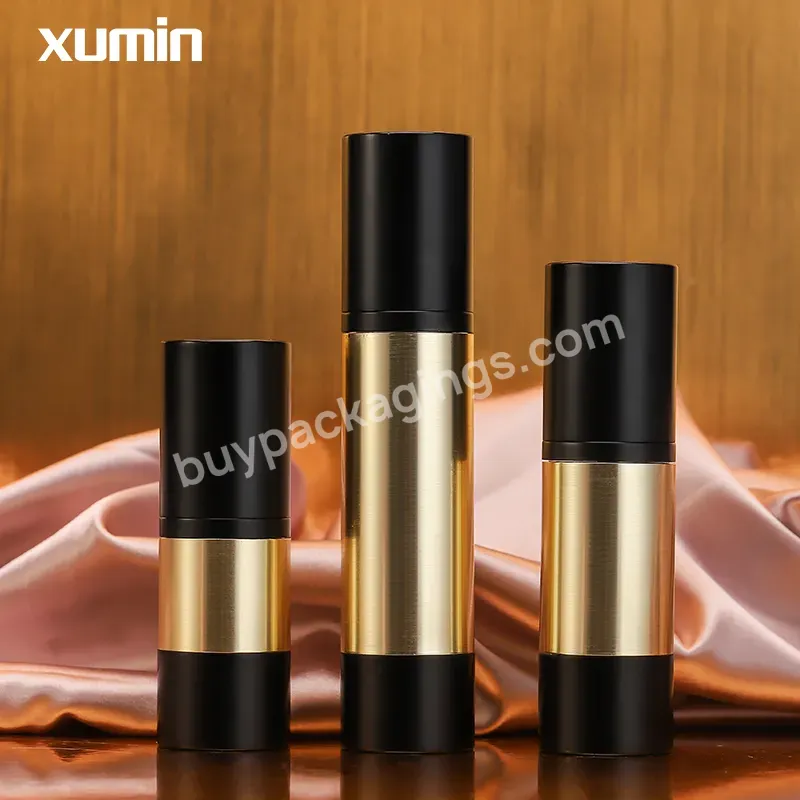 15ml 30ml 50ml Luxury Airless Pump Bottle Rose Gold Lotion Bottle White Black Lid Cosmetic Bottle