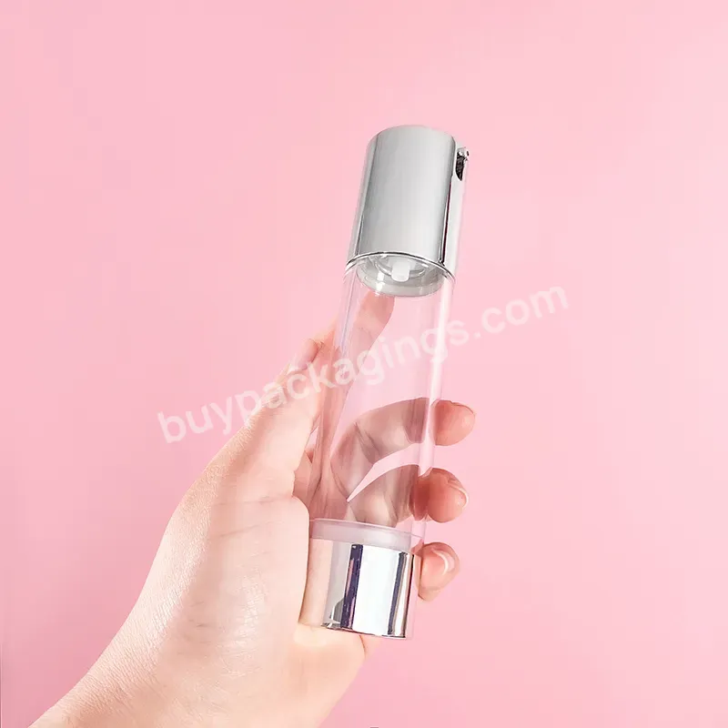 15ml 30ml 50ml Plastic Empty Lotion Pump Bottle Skin Care Serum Airless Bottle Pump Silver Gold Cap