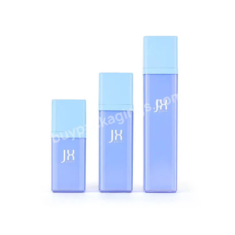 15ml 30ml 50ml Refillable Square Plastic Cosmetic Airless Spray Pump Bottle With Twist Cap