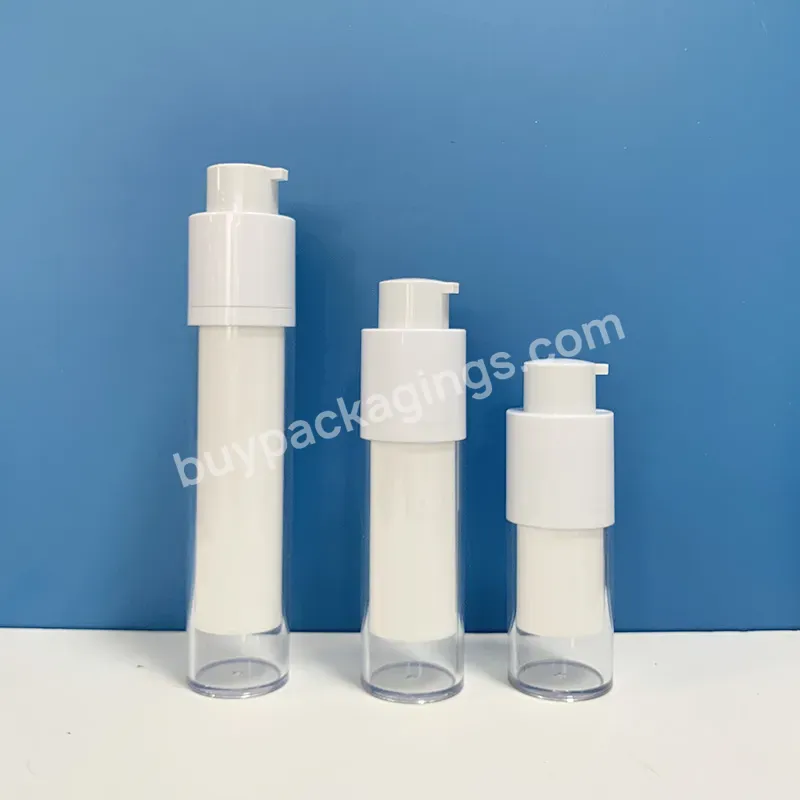 15ml 30ml 50ml Round White Cosmetic Vacuum Airless Pump Bottle For Cream And Lotion Cosmetics Packaging