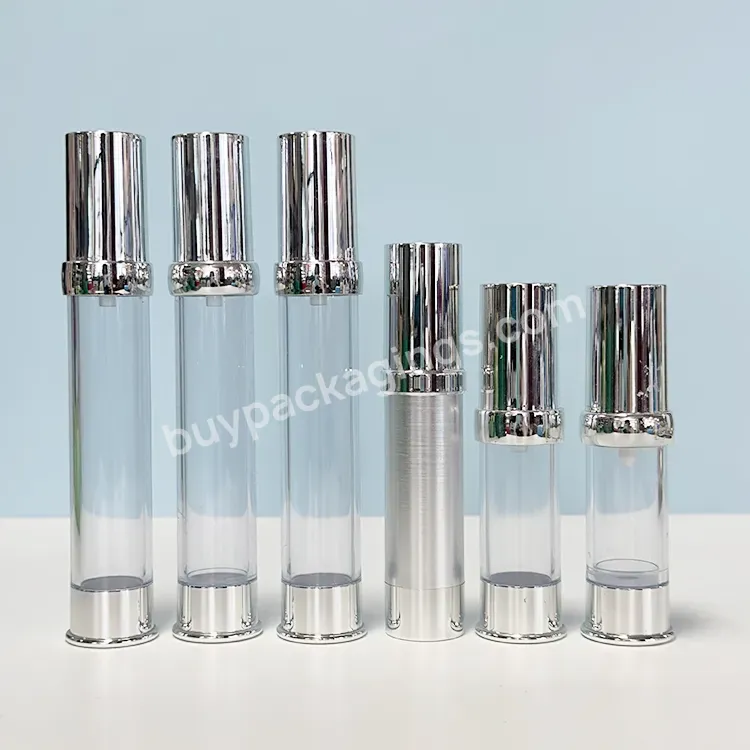 15ml 30ml 50ml Silver Airless Lotion Pump Bottles Foundation Bb Creen Upside Down Sunscreen Cosmetic Skincare Packaging Bottle