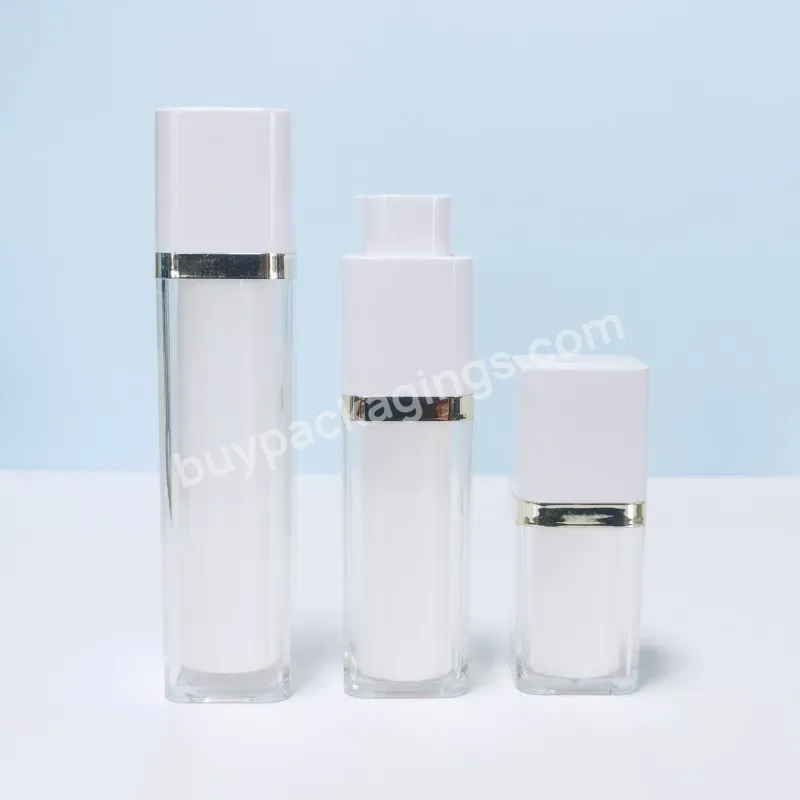 15ml 30ml 50ml Square Airless Pump Cosmetic Foundation Bottle Packaging Twist Up Container For Cosmetics Airless Bottle