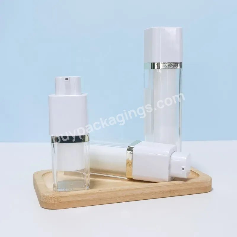 15ml 30ml 50ml Twist Up Square Airless Pump Cosmetic Lotion Serum Bottle Skincare Packaging Set