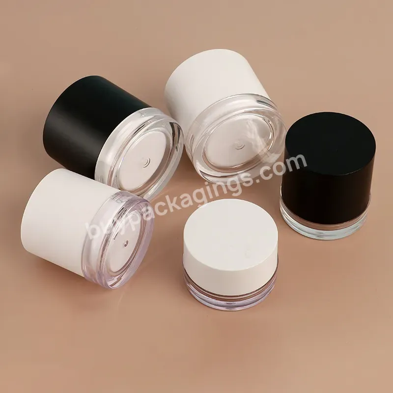 15ml 30ml 50ml White Color Acrylic Double Layer Plastic Face Cream Neck Body Packaging Cream Jar