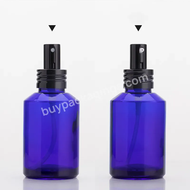 15ml 30ml 60ml 100ml Blue Oblique Shoulder Essential Oil Glass Bottle 1oz 2oz Spray Pump Emulsion Bottle