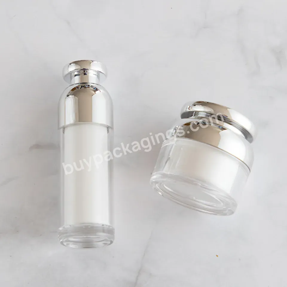 15ml 30ml Custom Acrylic Small Square Double Wall Plastic Makeup Skincare Packaging Cream Jar With Screw Cap