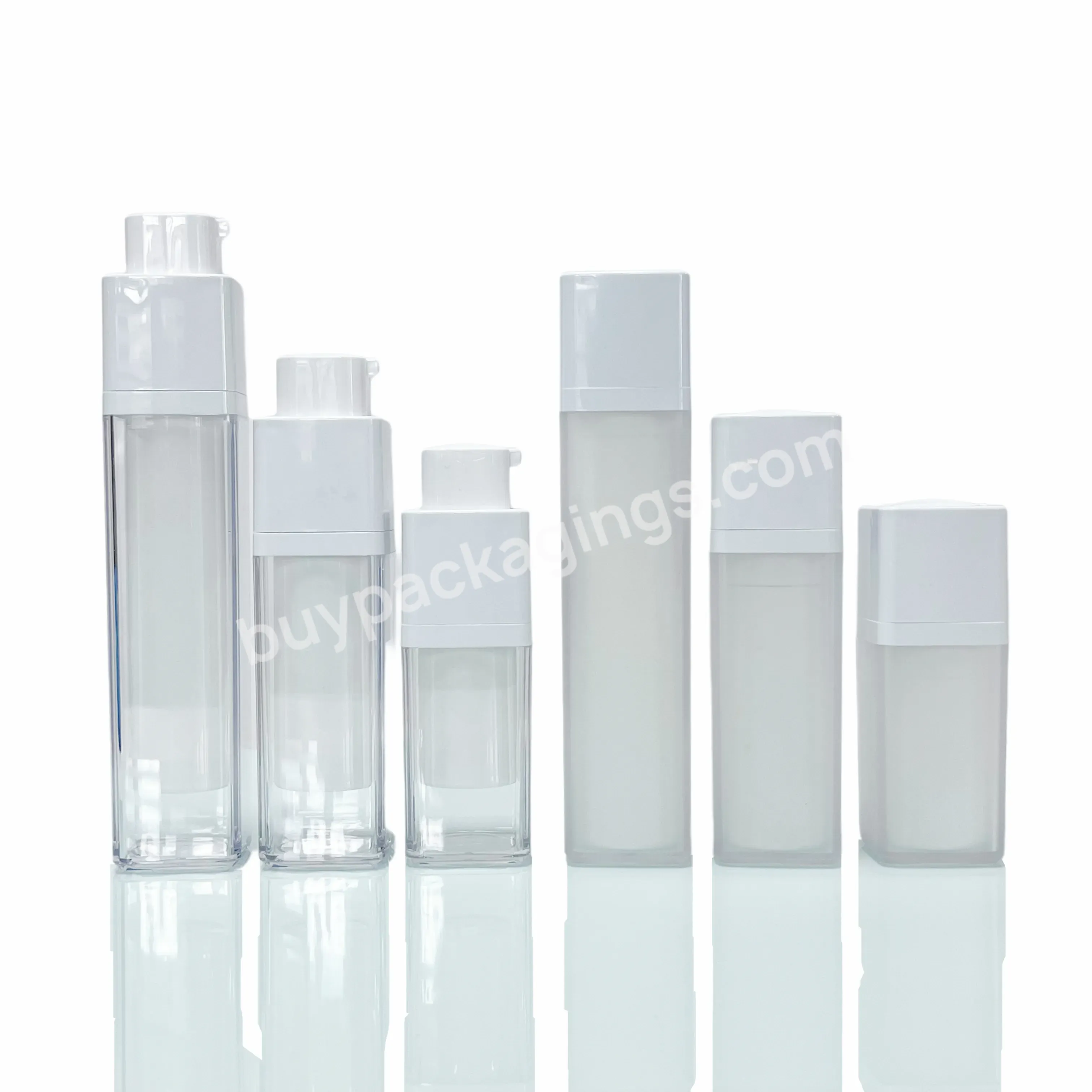 15ml 50ml Travel Size White Black Cosmetic Eye Cream Square Airless Retractable Skincare Plastic Bottle Twist Pump 30ml