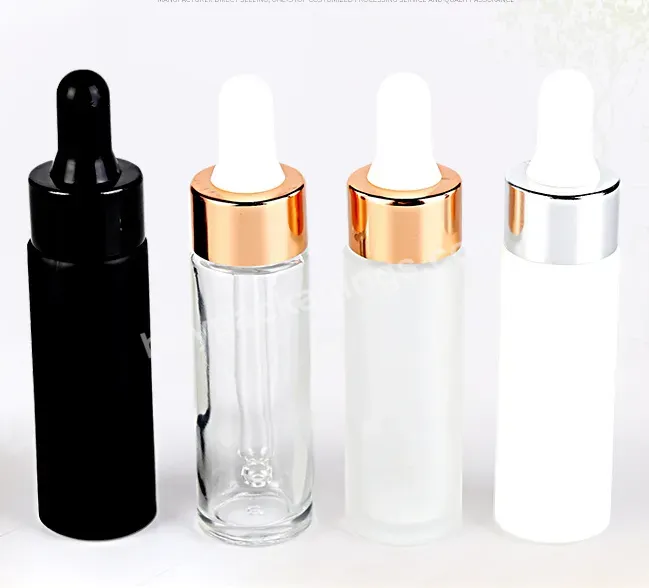 15ml Clear White Black Frosted Matte Glass Dropper Bottle