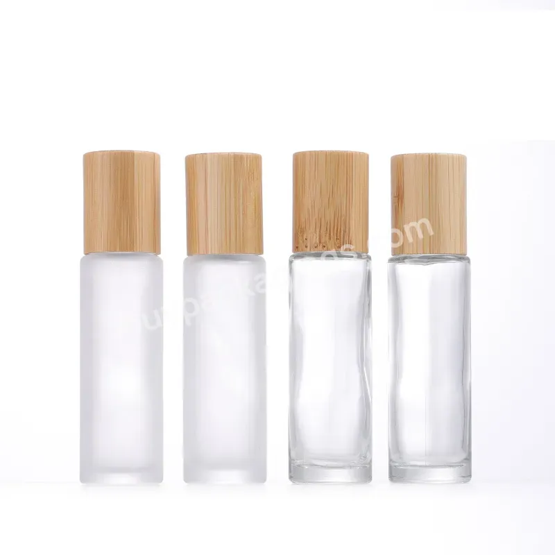 15ml Clear/white Matte/frosted Glass Essential Oil Roll On Bottle Metal Roller Ball For Perfume Aromatherapy With Bamboo Lids