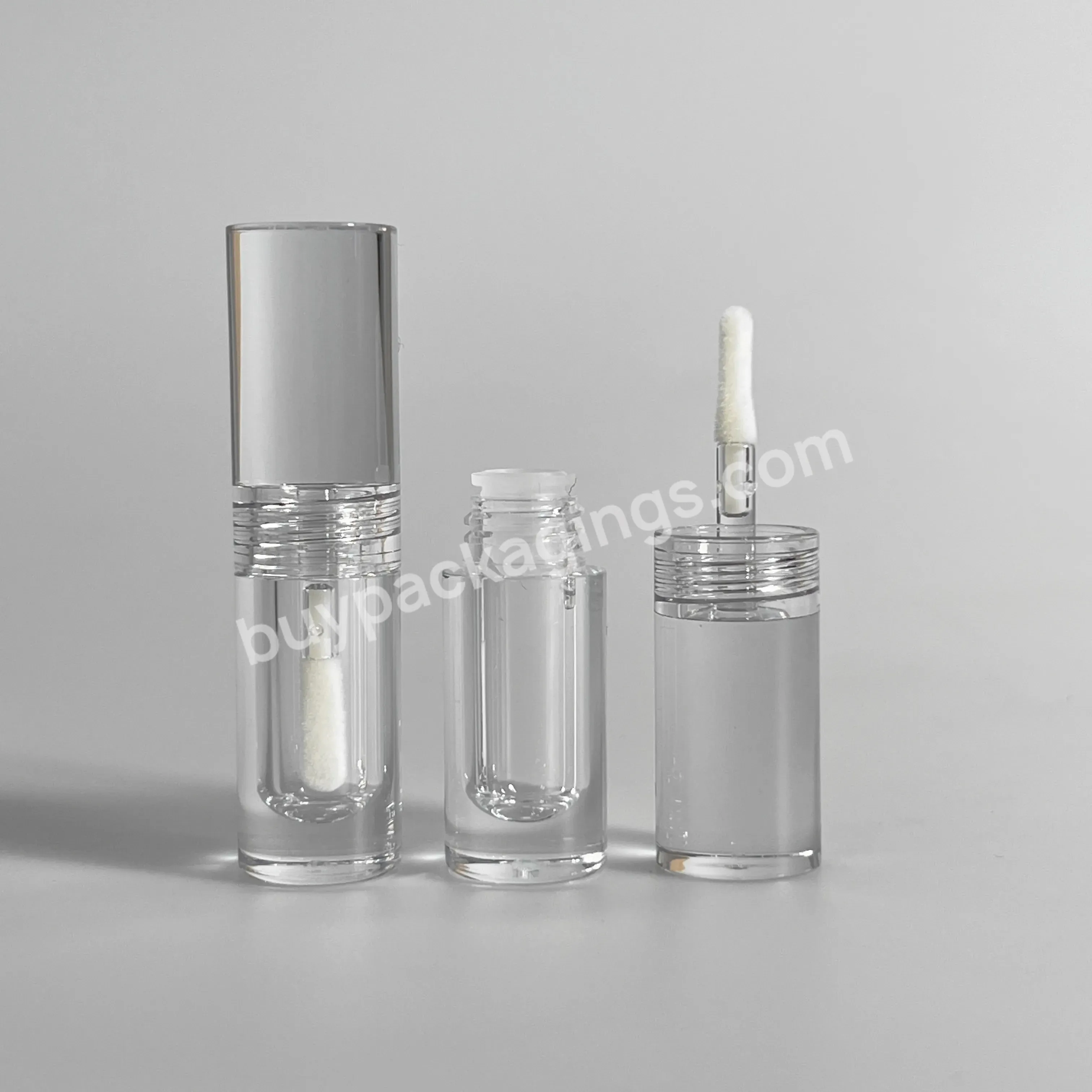 1.5ml Custom Luxury Cute Mini Lip Gloss Tube Pink Clear Transparent Lipgloss Tubes With Big Brush In Stock