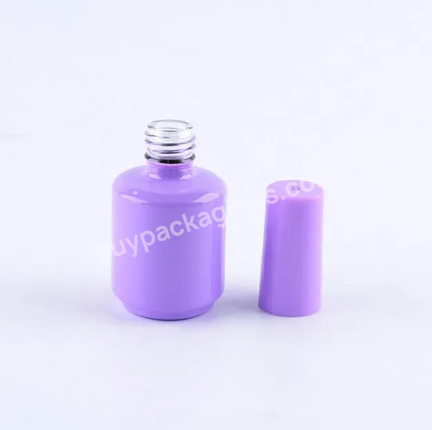 15ml High Quality Round Light-proof Glass Empty Bottle Nail Polish Bottle With Brush Cap For Nail Shop