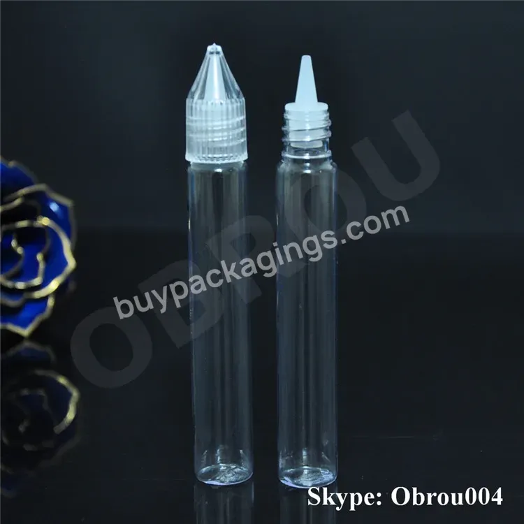 15ml Pet Pen Shape Bottle Blue/clear/black/green/orange/purpke/red Empty Dropper Bottles Long Shape Plastic Oil Bottle