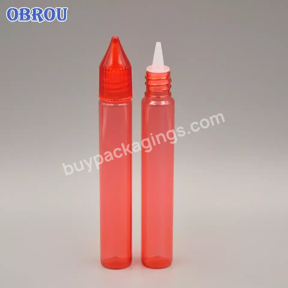 15ml Pet Plastic Dropper Bottles Colorful Pen Shape Glue Bottle For Cosmetics