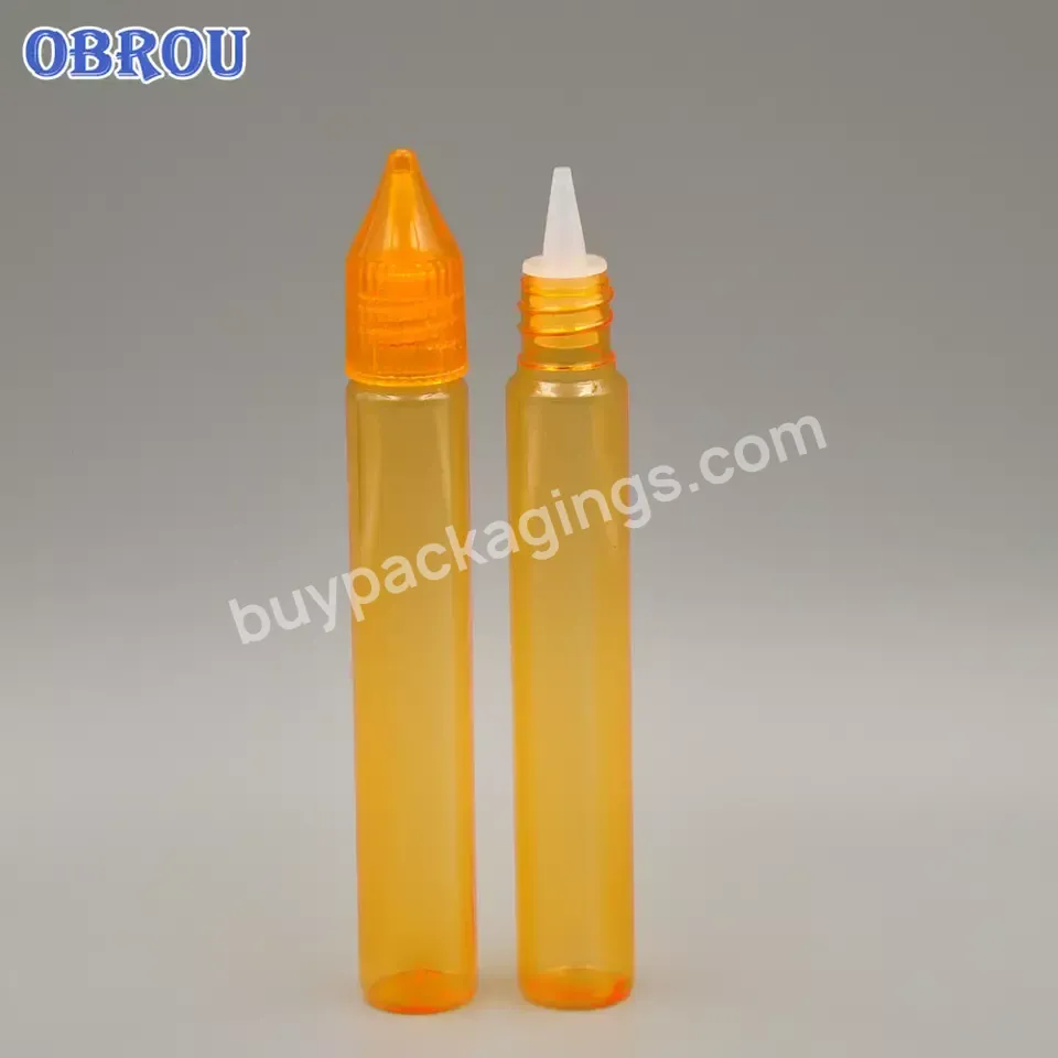 15ml Pet Plastic Dropper Bottles Colorful Pen Shape Glue Bottle For Cosmetics