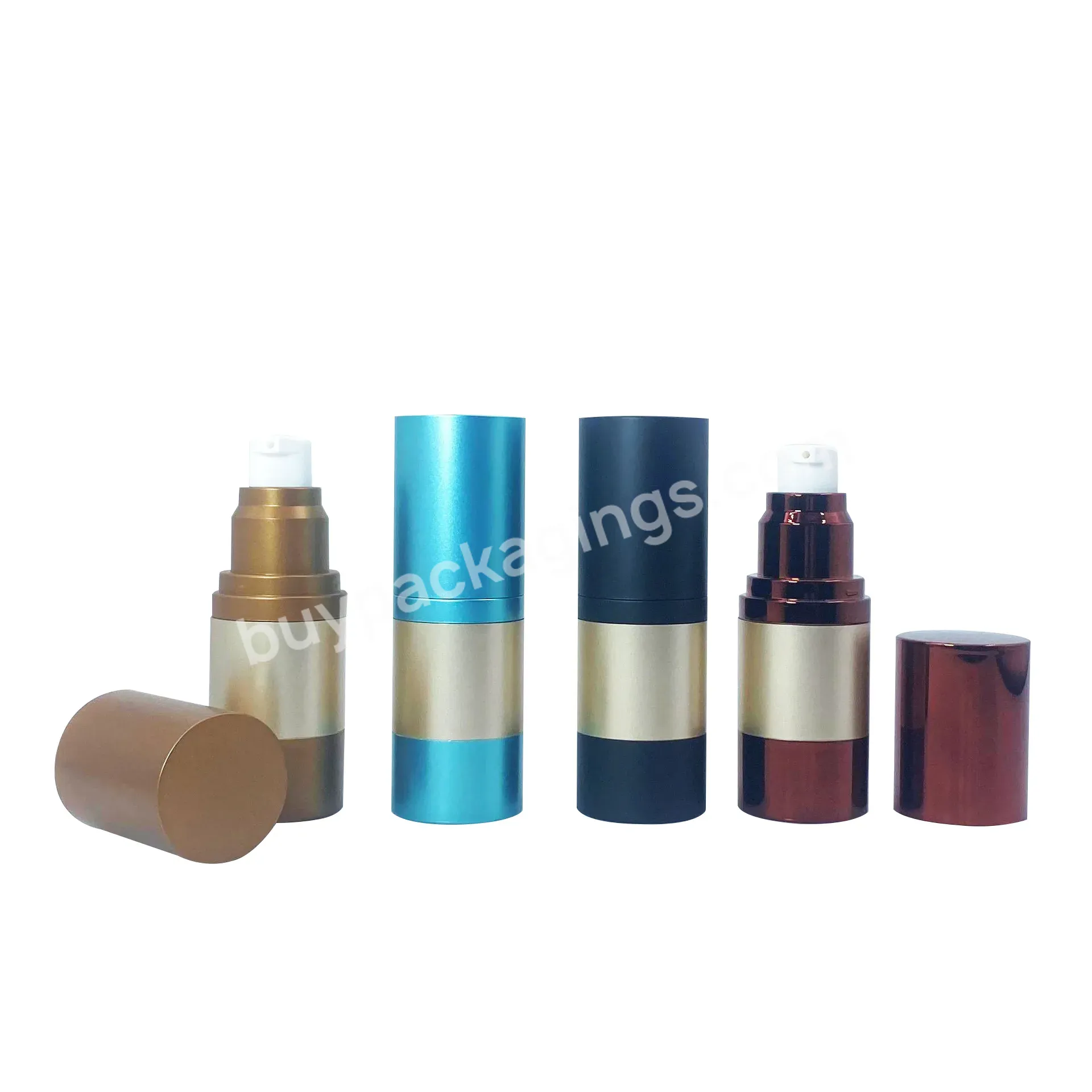 15ml Plastic Airless Lotion Bottle Luxury Cosmetic Bottles Matte Black Lotion Pump Bottle