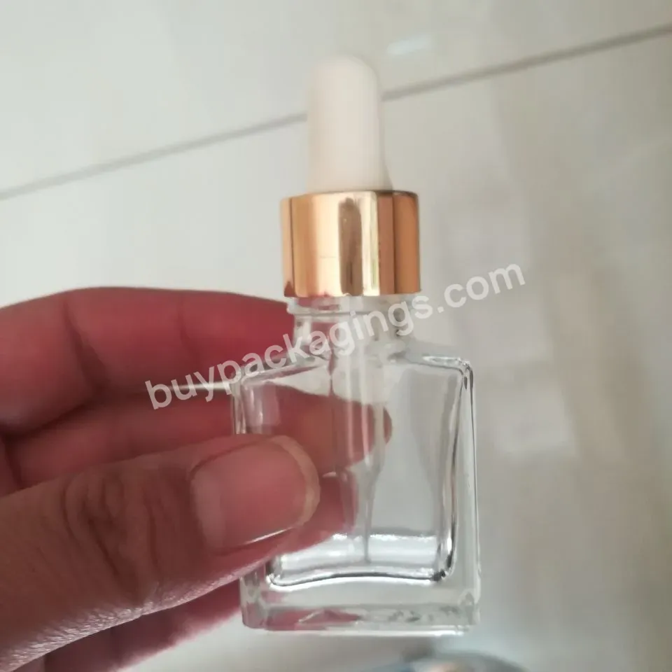 15ml/30ml/50ml/100ml Rectangle Clear Glass Dropper Bottle Square Perfume Bottle