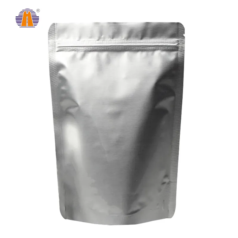 15x22 In Stock Silver Food Zip Lock Plastic Zipper Packaging Ziplock Aluminum Foil Stand Up Pouch Bag