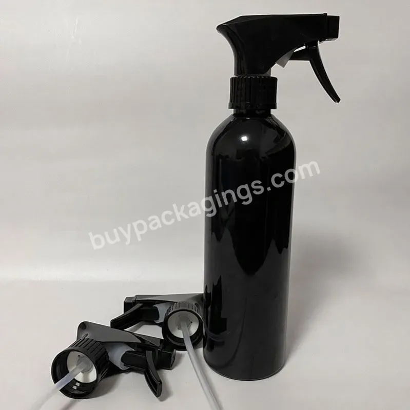 16 Oz Detergent Cleaning Black 500ml Trigger Plastic Spray Bottle