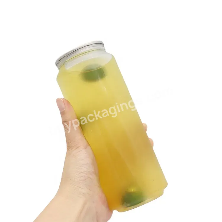 16oz Empty Plastic Pet Transparent Soda Can 500ml Clear Plastic Drink Food Can