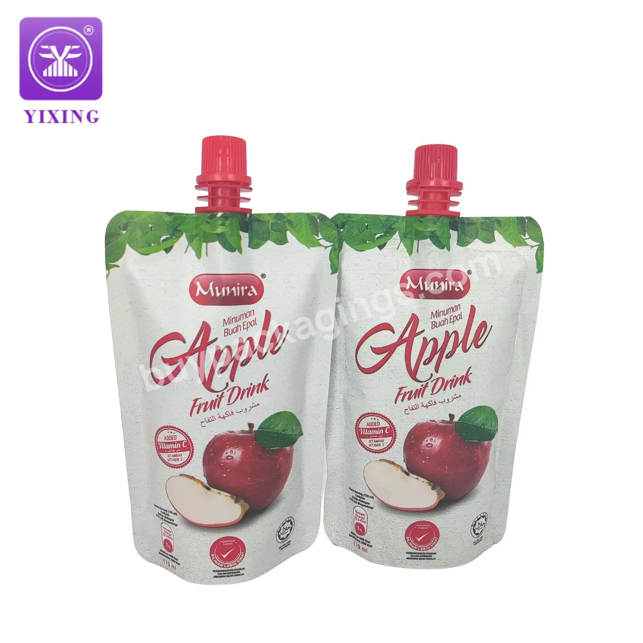 170ml Oem/odm Customized Lamination Aluminum Foil Print Fruit Juice Packaging Stand Up Spout Pouch Bag